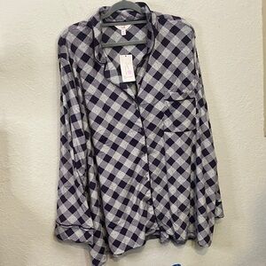 Secret Treasures Purple & grey plaid Pajama Set